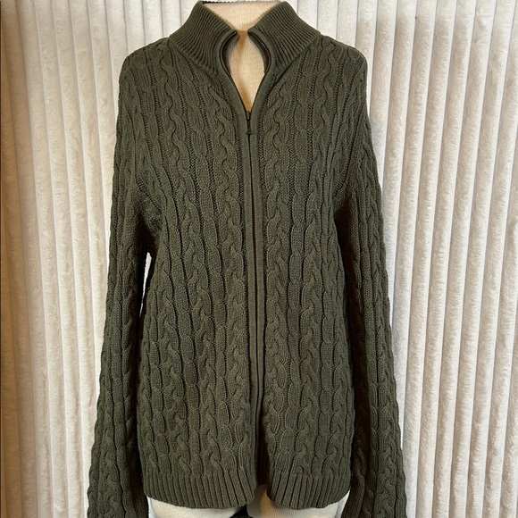 Croft & Barrow cable net full zip sweater size XL - Picture 1 of 8